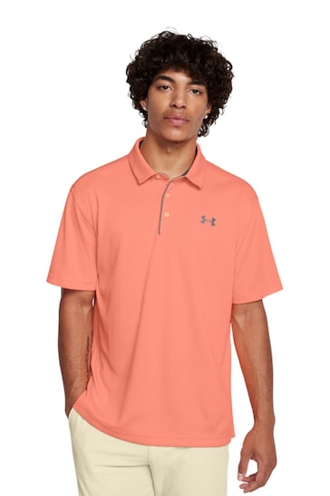 Under Armour Orange Golf Tech Polo Shirt