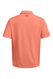 Under Armour Orange Golf Tech Polo Shirt - Image 4 of 4