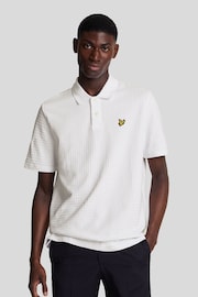 Lyle & Scott White Micro Argyle Polo Shirt - Image 1 of 5