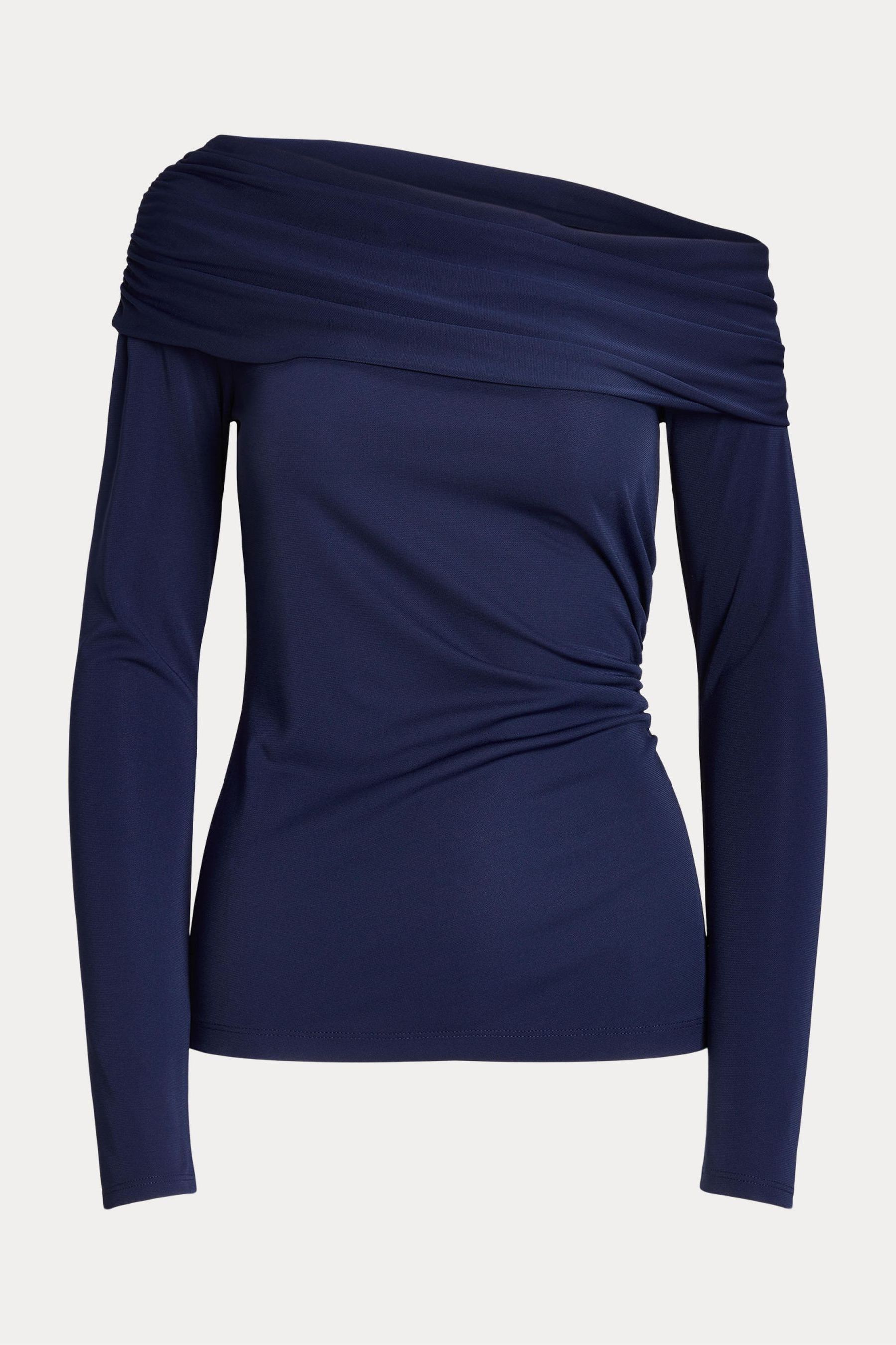 Buy Lauren Ralph Lauren Navy Blue Radriana Jersey Off Shoulder Top from Next Luxembourg