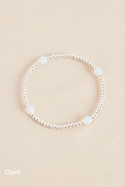 Gold/Silver Plated Sterling Silver Semi Precious Stone Beaded Stretch Bracelet - Image 7 of 9