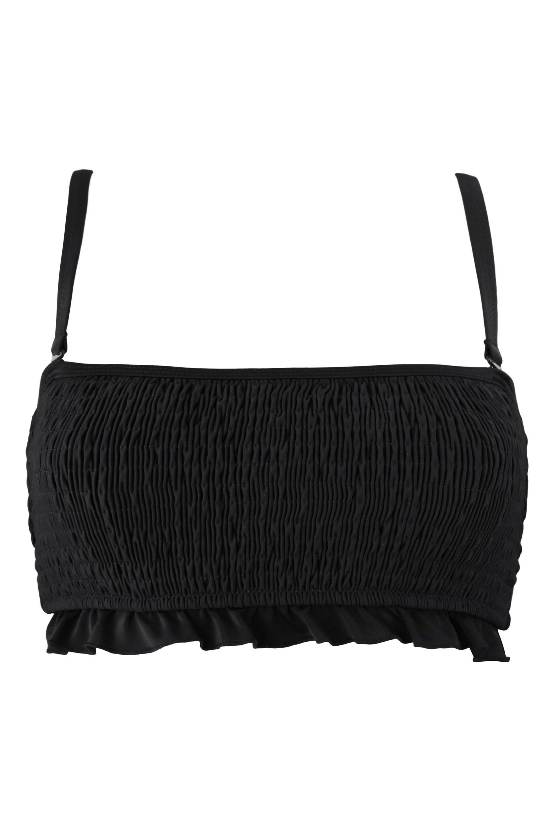 Pour Moi Black Free Spirit Strapless Shirred Bandeau Underwired Top - Image 5 of 6