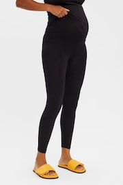 VERO MODA Black Maternity Ribbed Over The Bump Comfort Leggings - Image 3 of 4