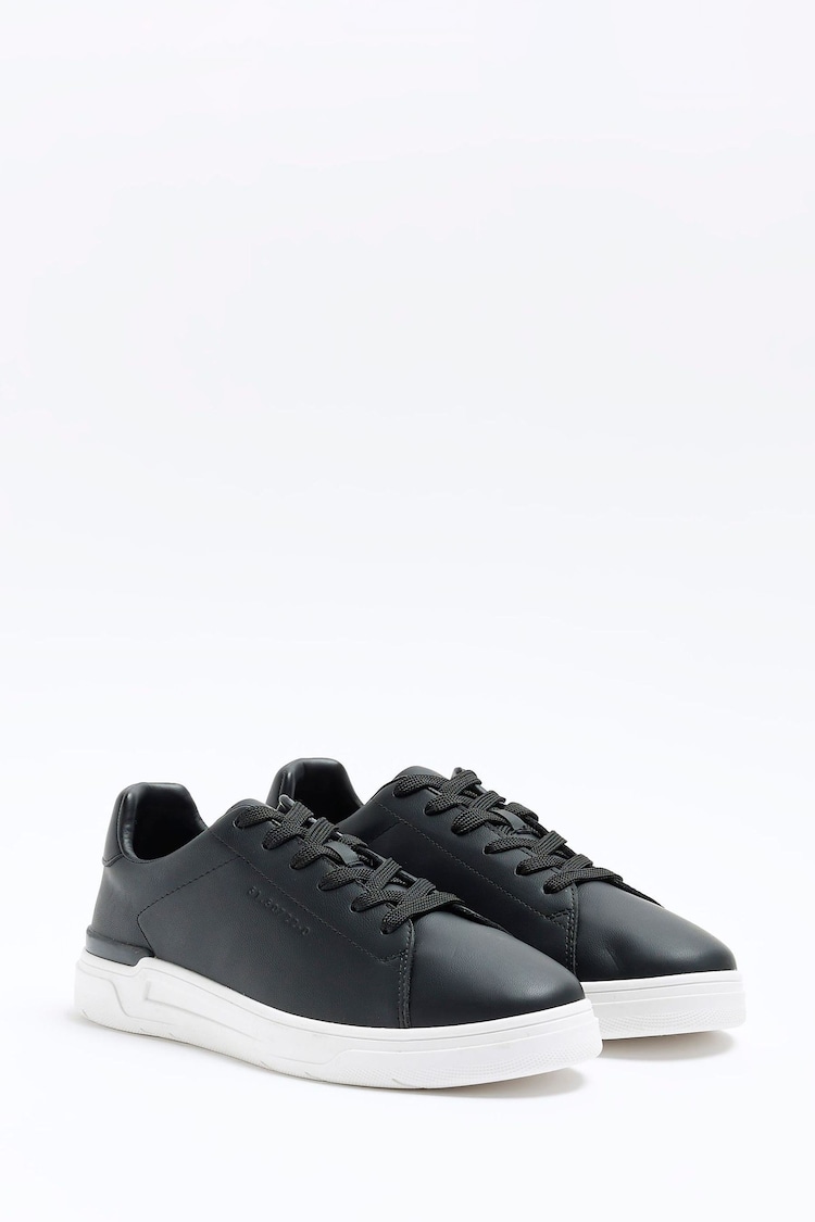 River Island Black Lace-Up Cupsole Trainers - Image 2 of 6