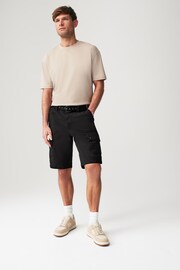 Black Belted Cargo Shorts - Image 3 of 10