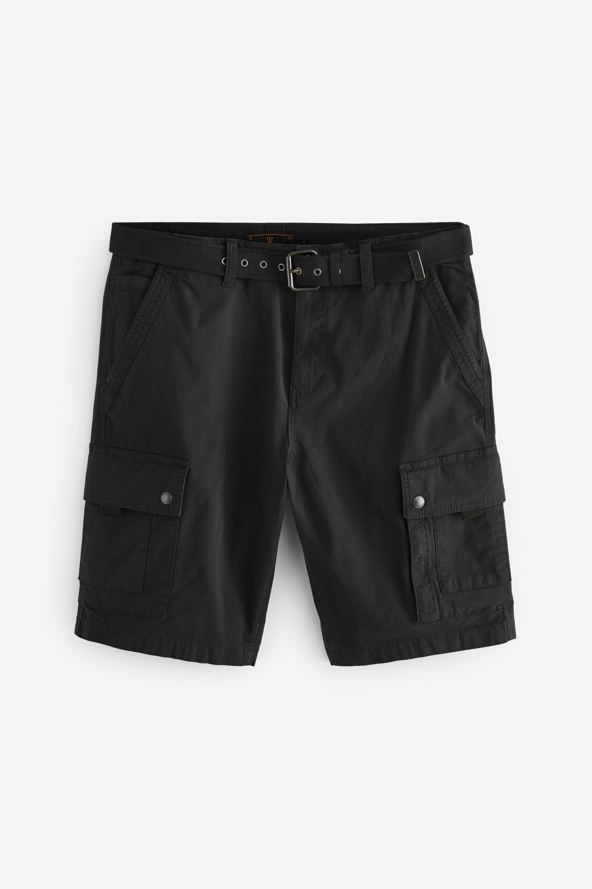 Black Belted Cargo Shorts - Image 6 of 10