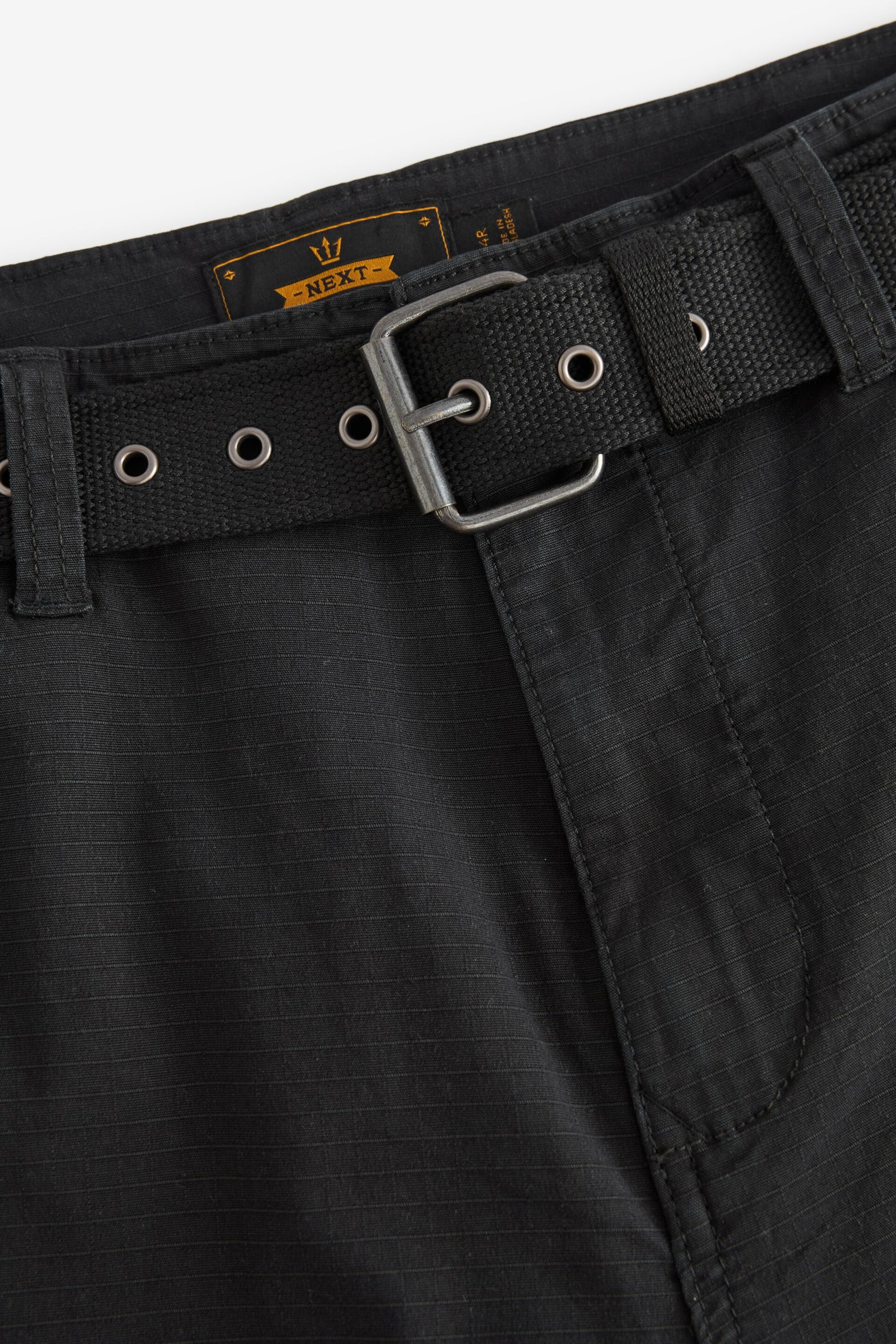 Black Belted Cargo Shorts - Image 7 of 10