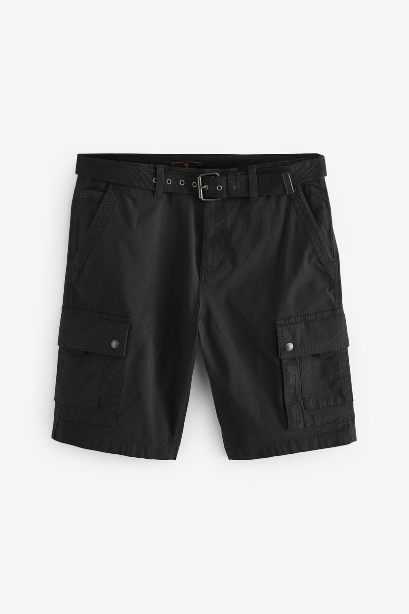 Black Belted Cargo Shorts - Image 7 of 10