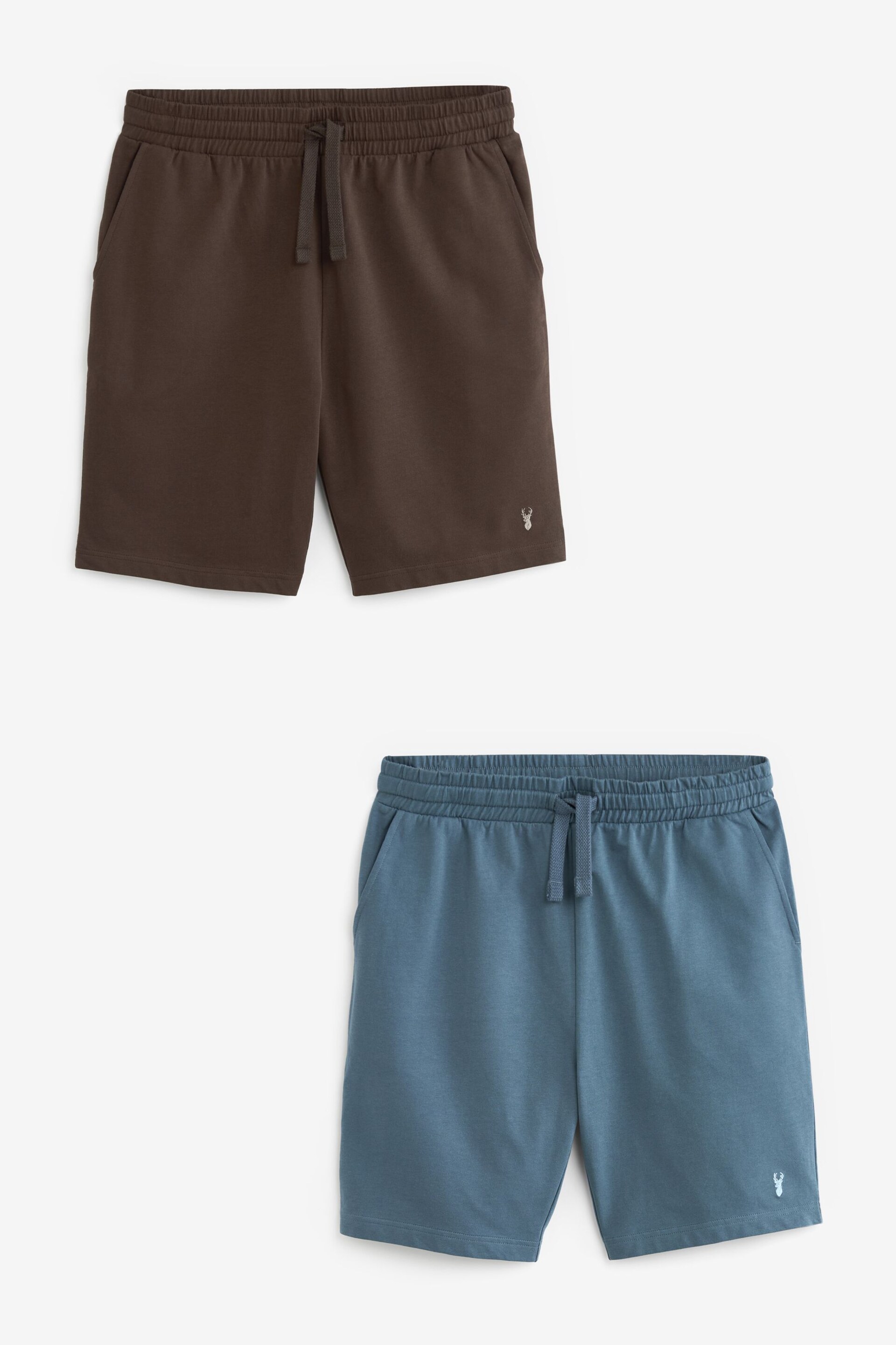 Blue/Brown Lightweight Jogger Shorts 2 Pack - Image 8 of 12