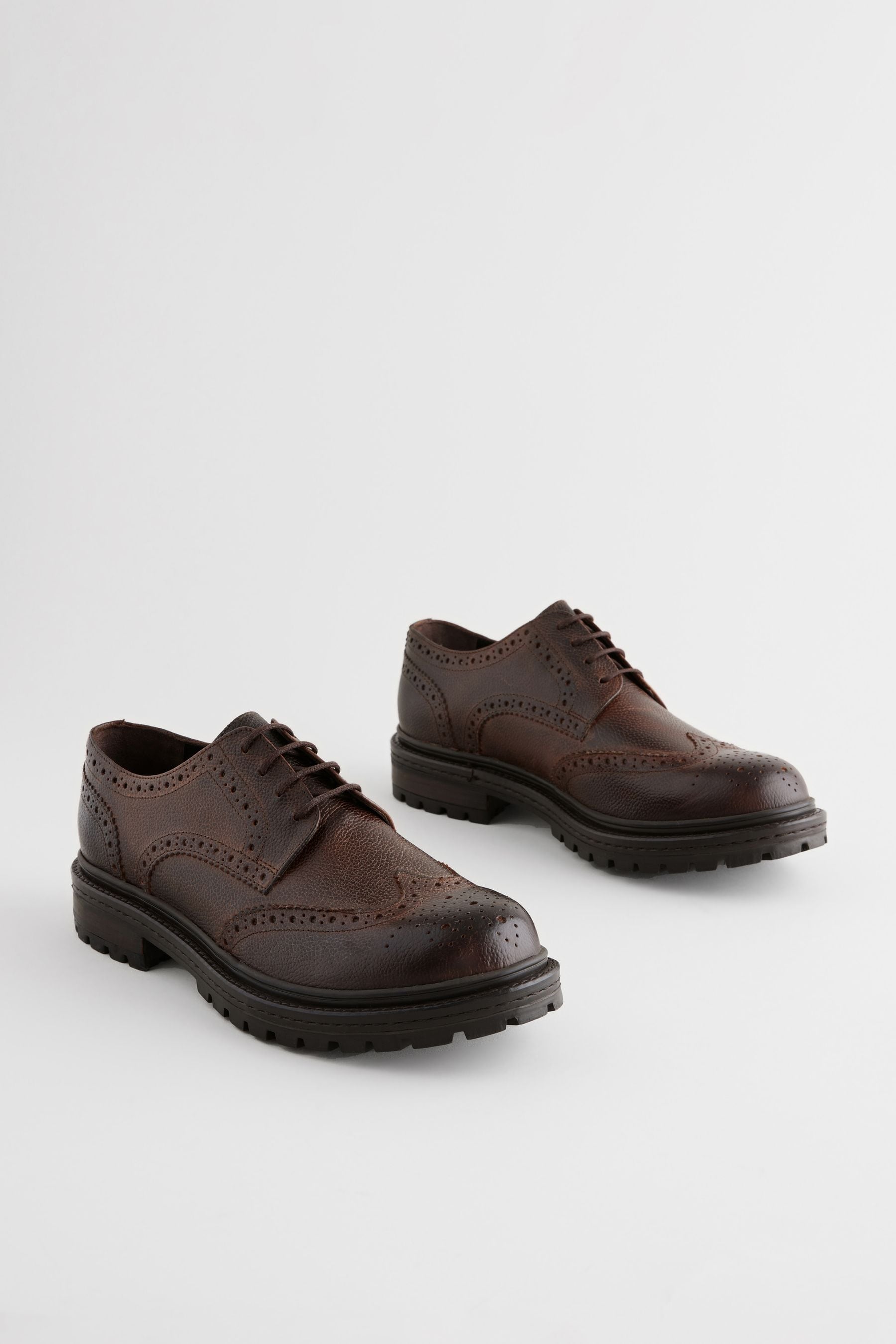 Brown Leather Cleated Brogues