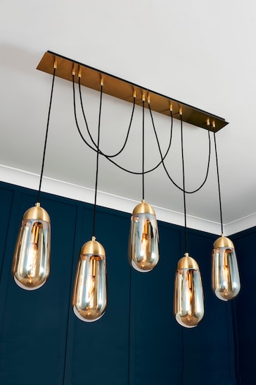 Visconte by BHS Brass Bacoli 5 Light Diner Bar Ceiling Light Pendant