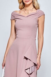 Jolie Moi Pink Skylar Off Shoulder Ruffle Hem Dress - Image 5 of 5