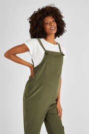 JoJo Maman Bébé Khaki Cord Maternity Dungarees - Image 3 of 4