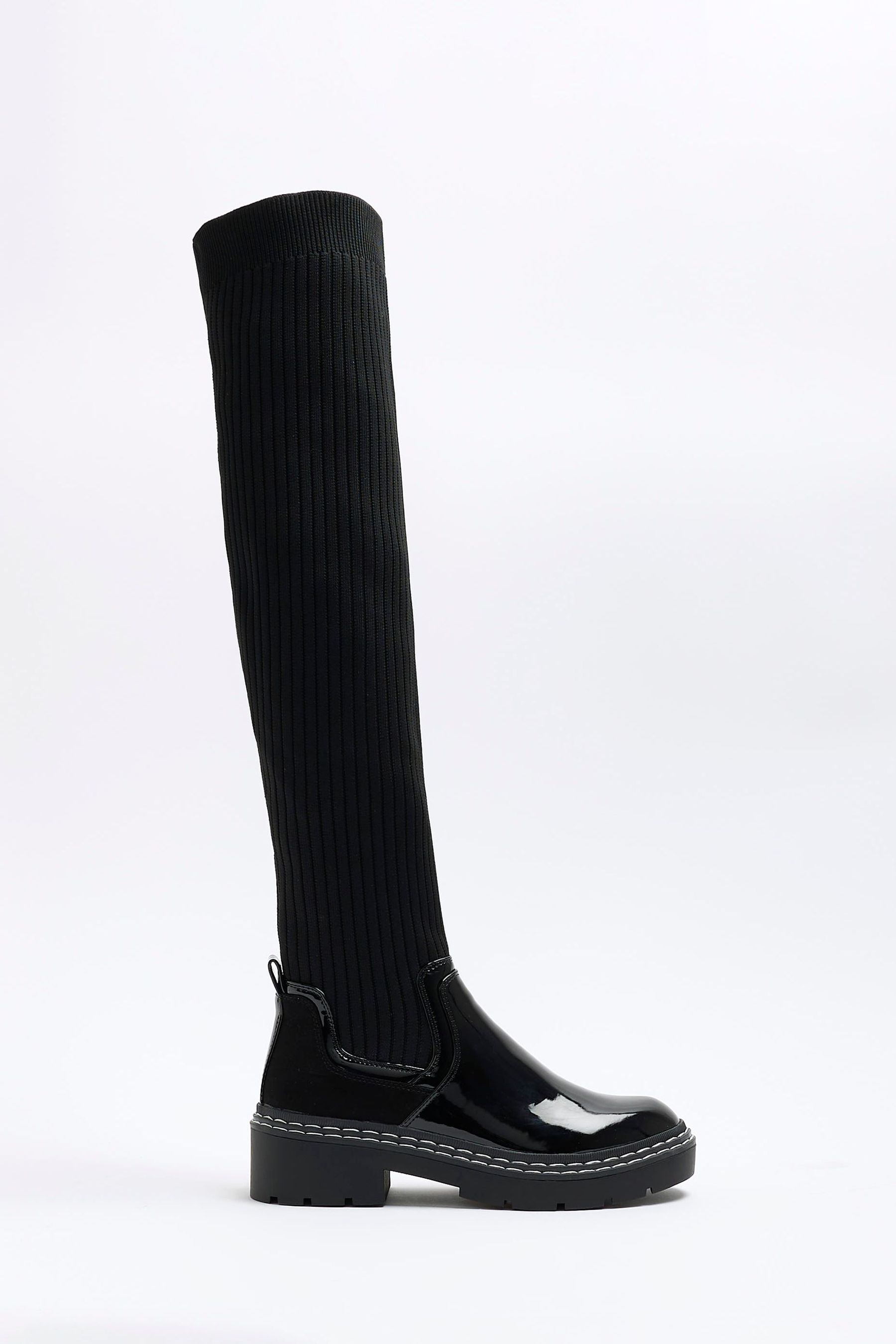 Black knit boots top