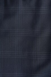 Navy Blue Slim Signature Italian Fabric Check Suit Trousers - Image 9 of 9