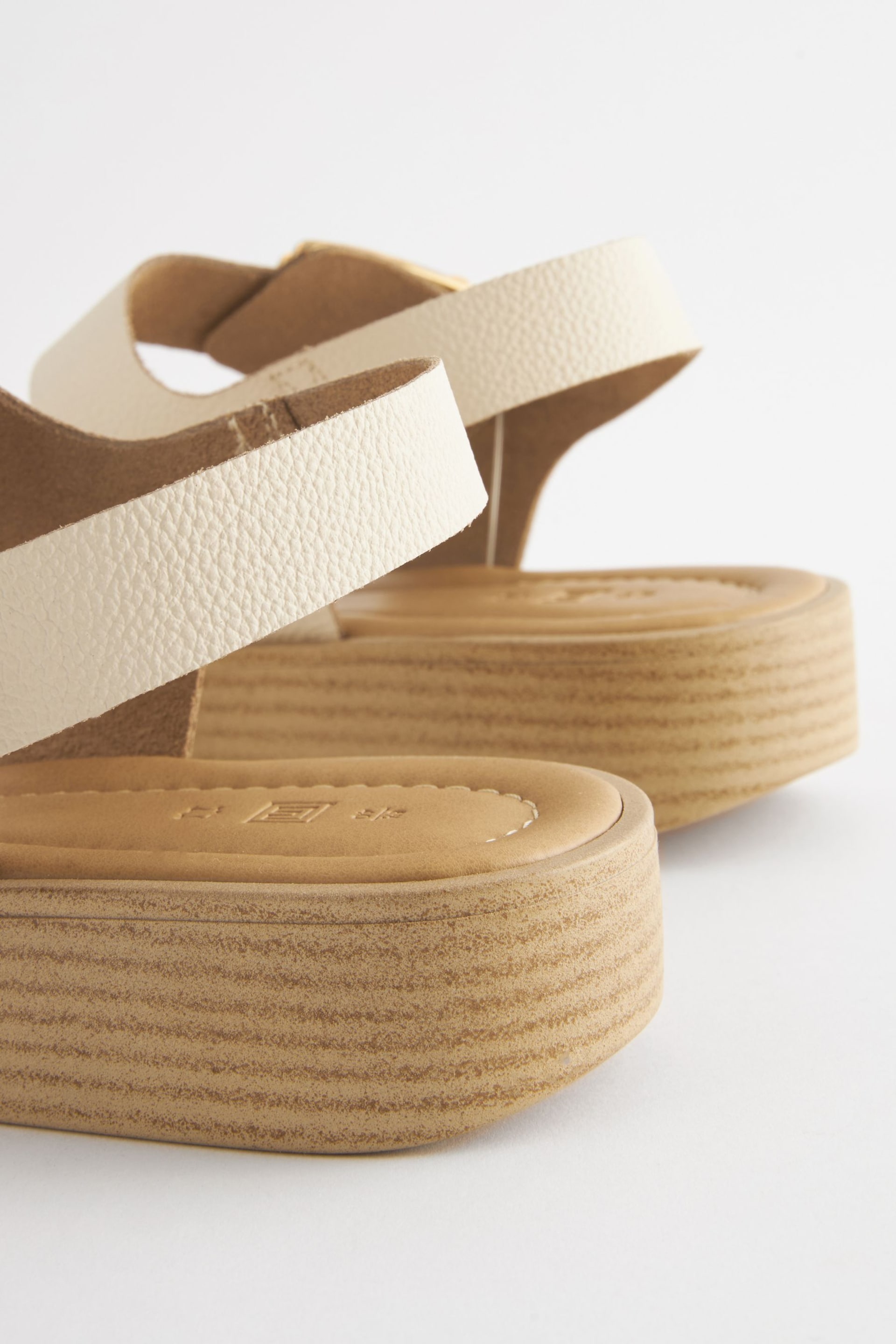 Bone Regular/Wide Fit Buckle Flatform Sandals - Image 5 of 7