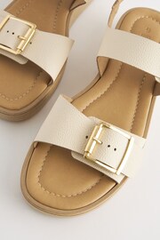 Bone Regular/Wide Fit Buckle Flatform Sandals - Image 6 of 7