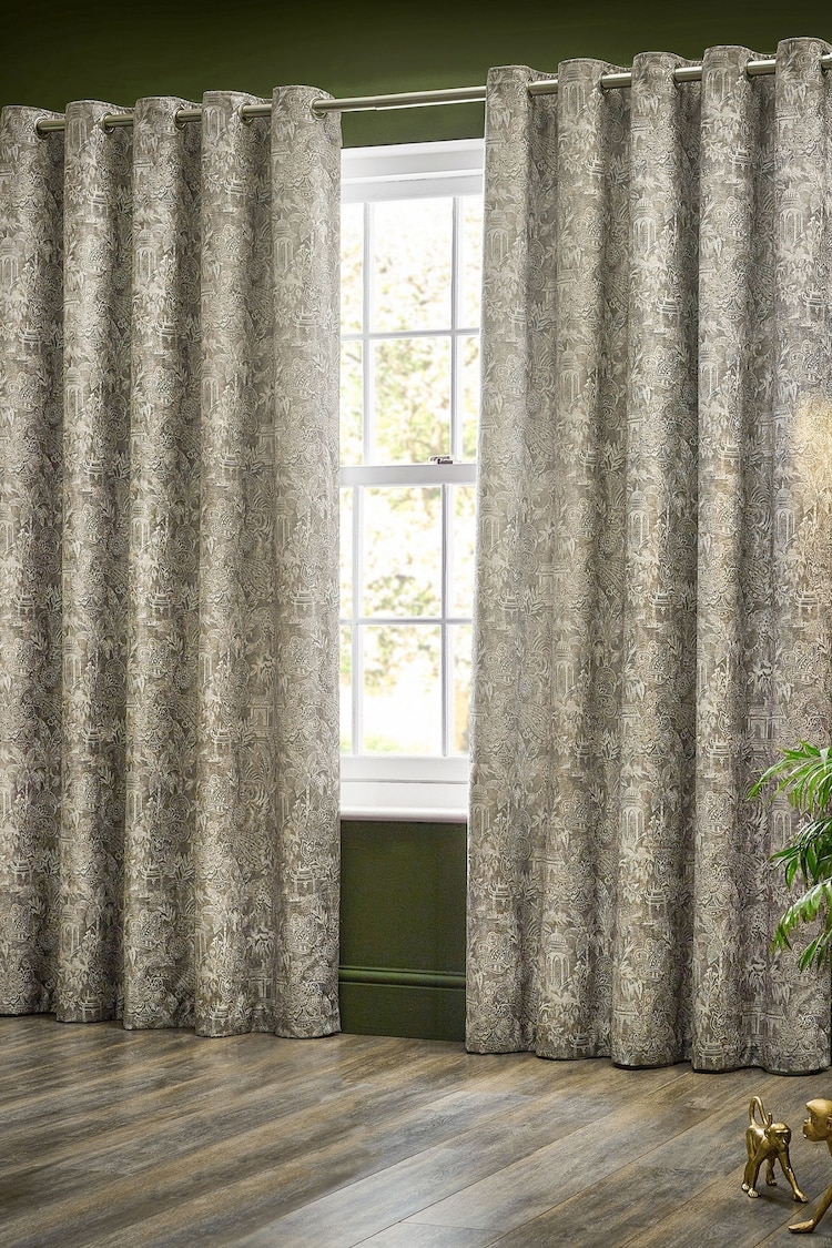 Wylder Tropics Linen Bengal Chenille Eyelet Curtains - Image 5 of 5