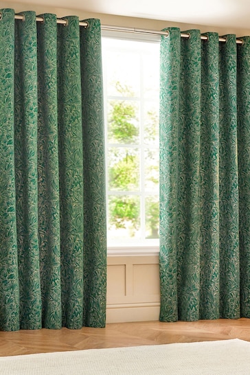 Wylder Nature Emerald Grantley Jacquard Eyelet Curtains