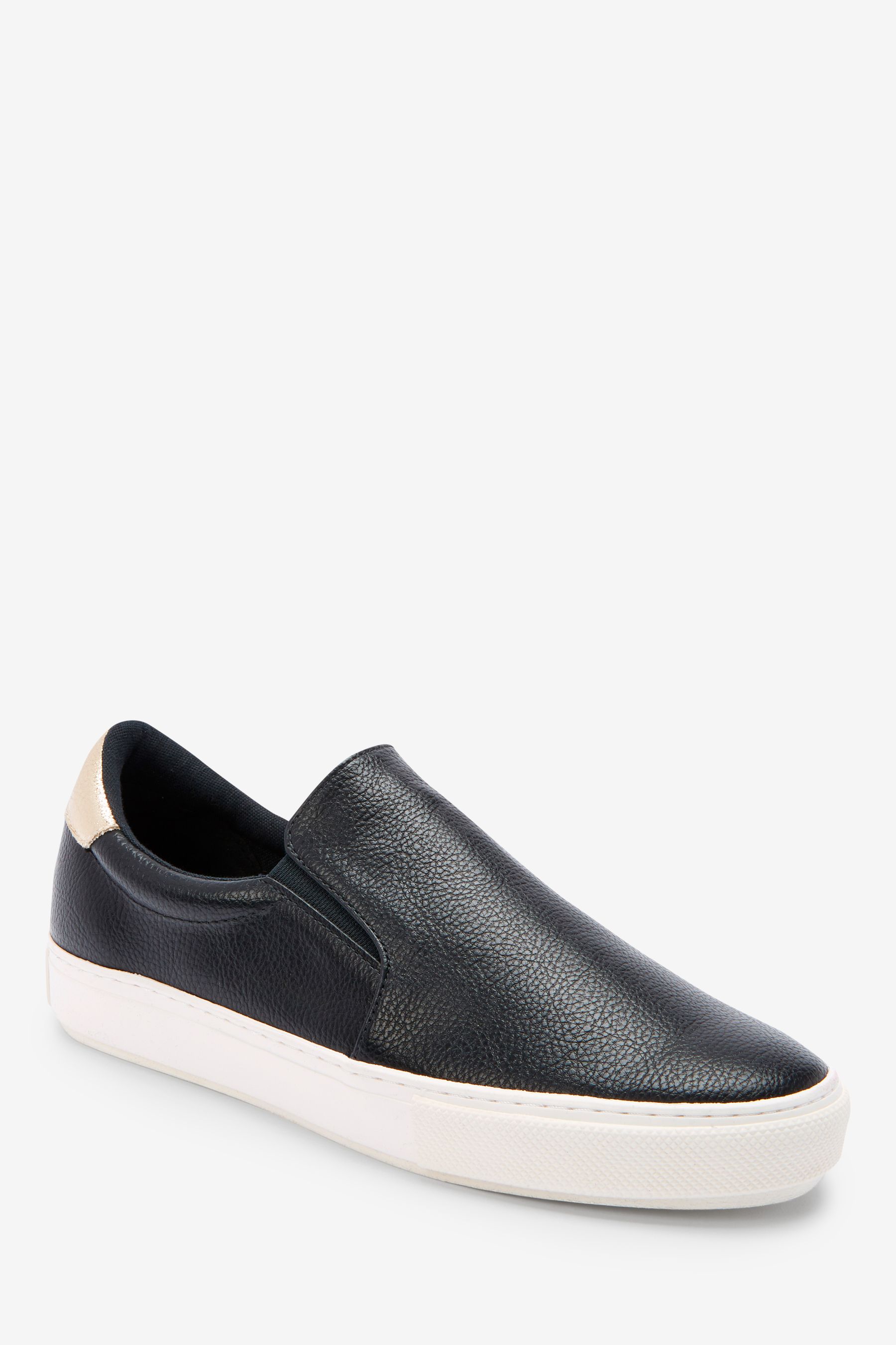 Buy Black Regular Wide Fit Forever Comfort Slip On Trainers from