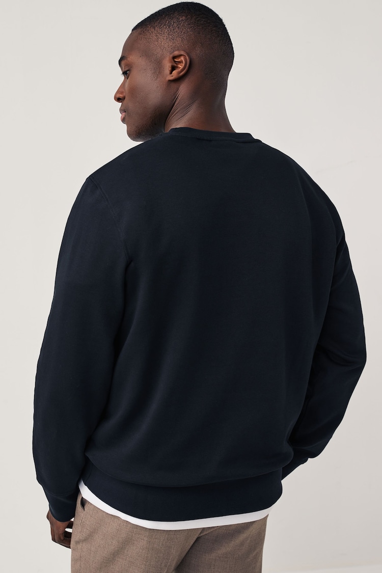 GANT Black Printed Graphic Crew Neck Sweatshirt - Image 2 of 6