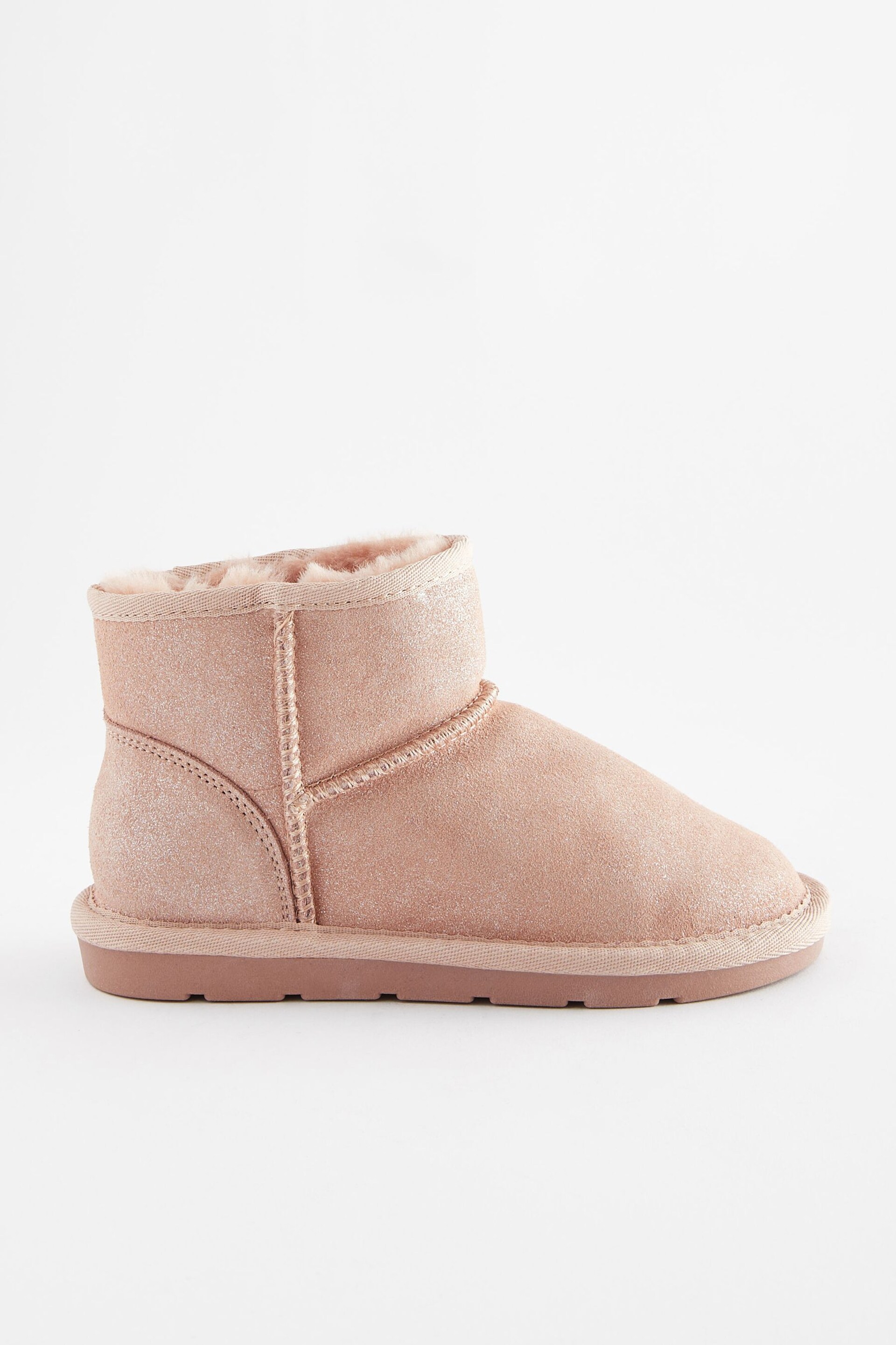 Pink Shimmer Short Warm Lined Water Repellent Suede Pull-On Boots - Image 5 of 8