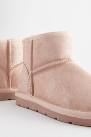 Pink Shimmer Short Warm Lined Water Repellent Suede Pull-On Boots - Image 7 of 8
