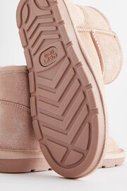 Pink Shimmer Short Warm Lined Water Repellent Suede Pull-On Boots - Image 8 of 8