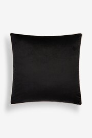 Black 50 x 50cm Matte Velvet Contrast Pipe Cushion - Image 2 of 5
