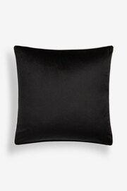 Black 50 x 50cm Matte Velvet Contrast Pipe Cushion - Image 3 of 5