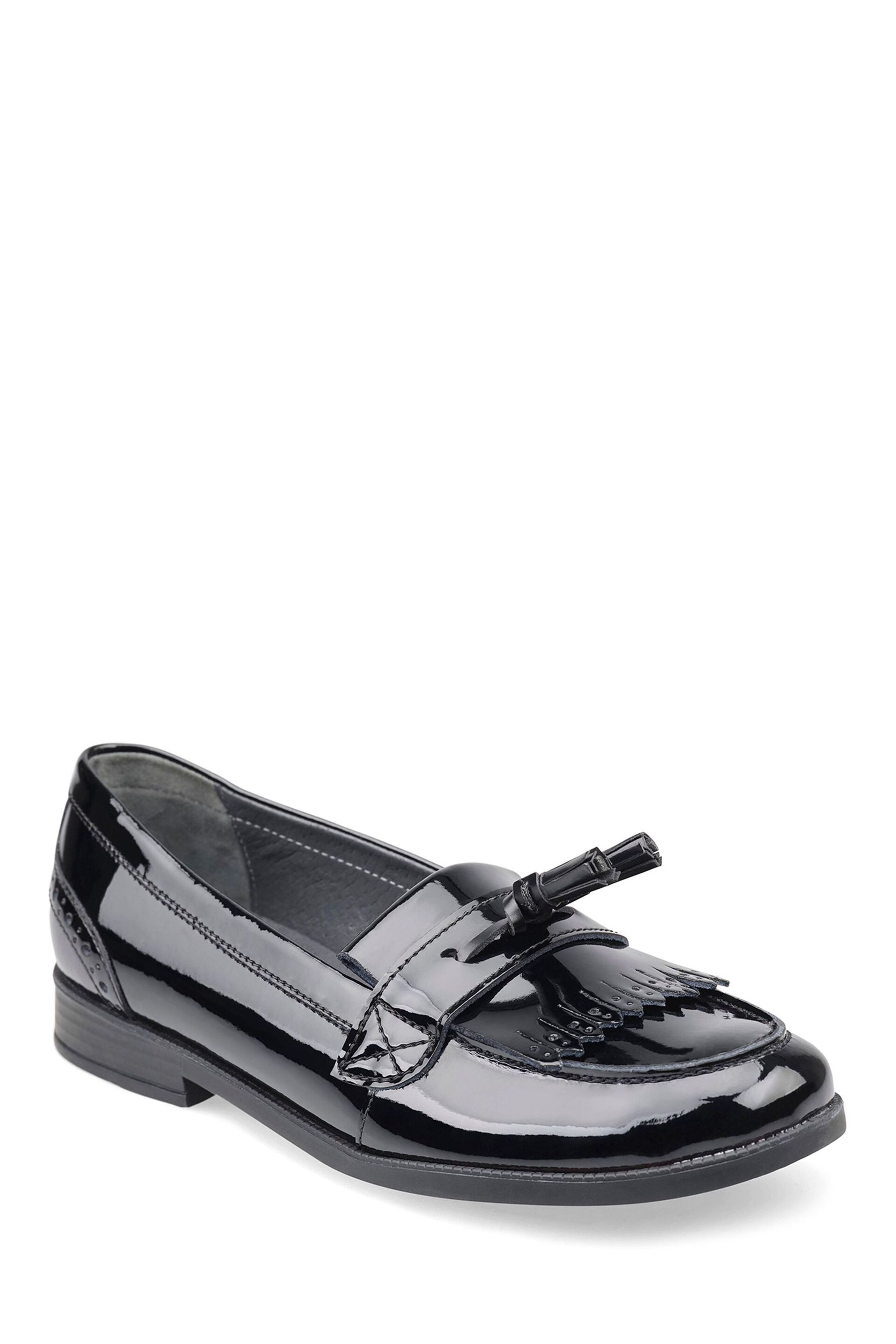 Start Rite Girls Sketch Slip On Black Leather School Shoes - F Fit - Image 4 of 8
