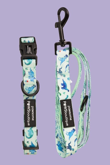 Pawsome Paws Boutique Blue Dog Collar And Lead Set