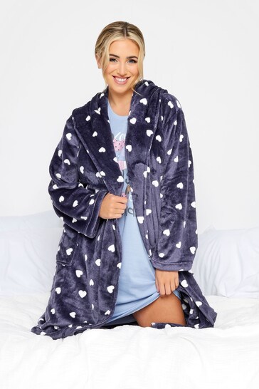 Yours Curve Blue Hooded Robe