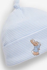 JoJo Maman Bébé Blue 2-Piece Peter Rabbit Smocked Baby Sleepsuit & Hat Set - Image 5 of 5