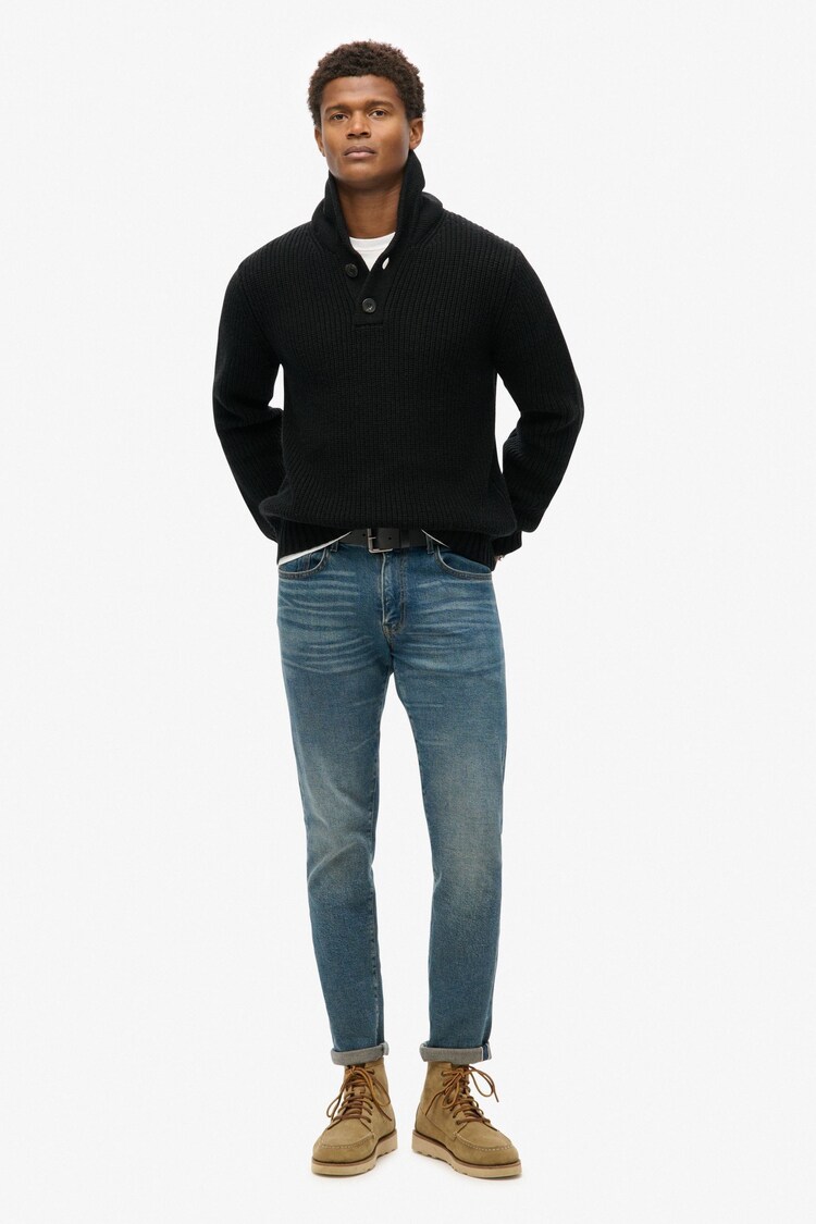 Superdry Black Shawl Collar Jumper - Image 2 of 5