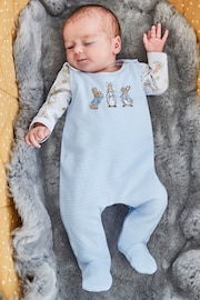 JoJo Maman Bébé Blue 2-Piece Peter Rabbit Baby Dungaree Set - Image 3 of 8