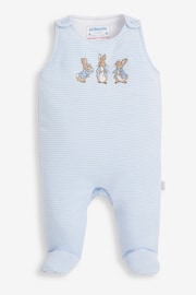 JoJo Maman Bébé Blue 2-Piece Peter Rabbit Baby Dungaree Set - Image 6 of 8