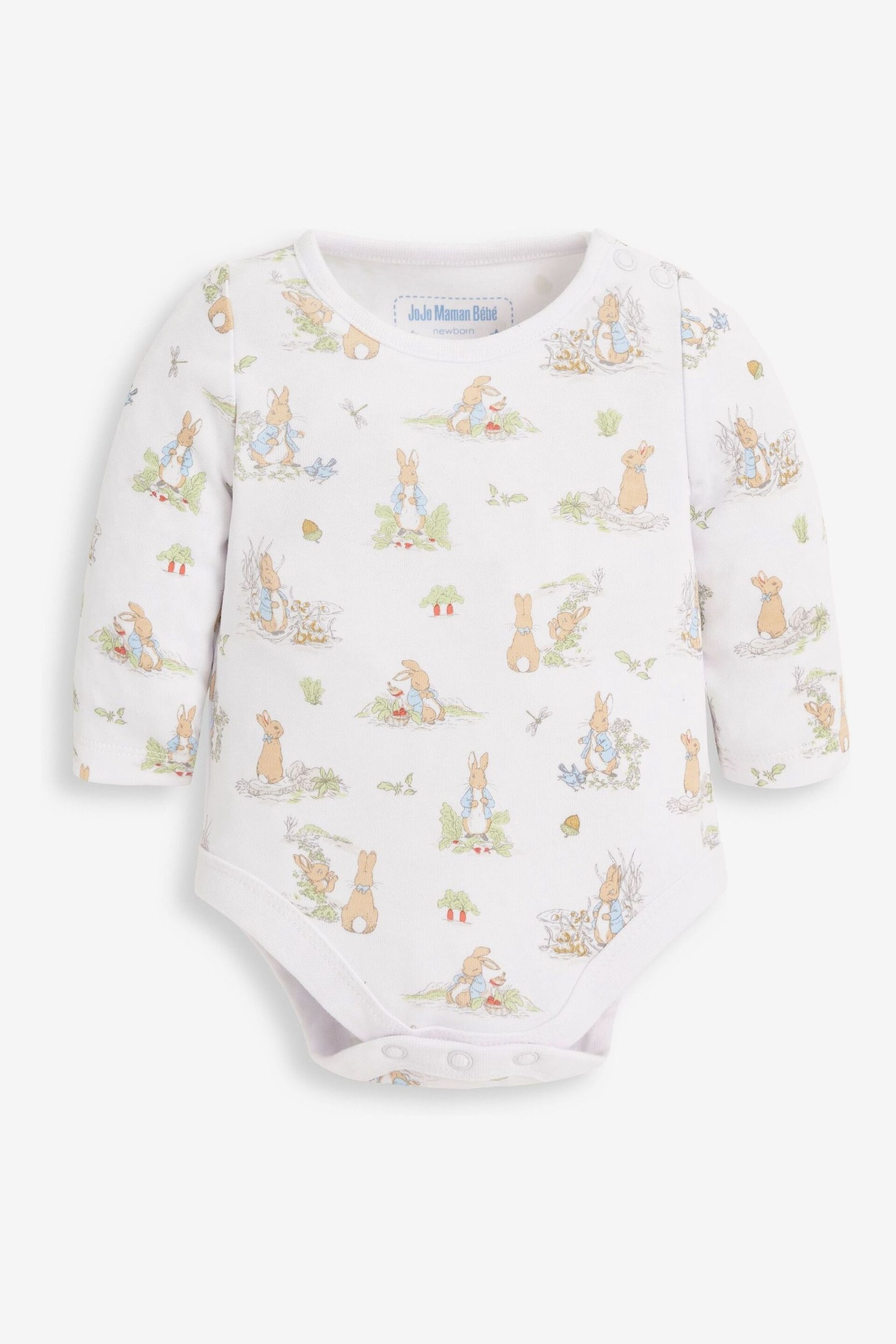 JoJo Maman Bébé Blue 2-Piece Peter Rabbit Baby Dungaree Set - Image 7 of 8