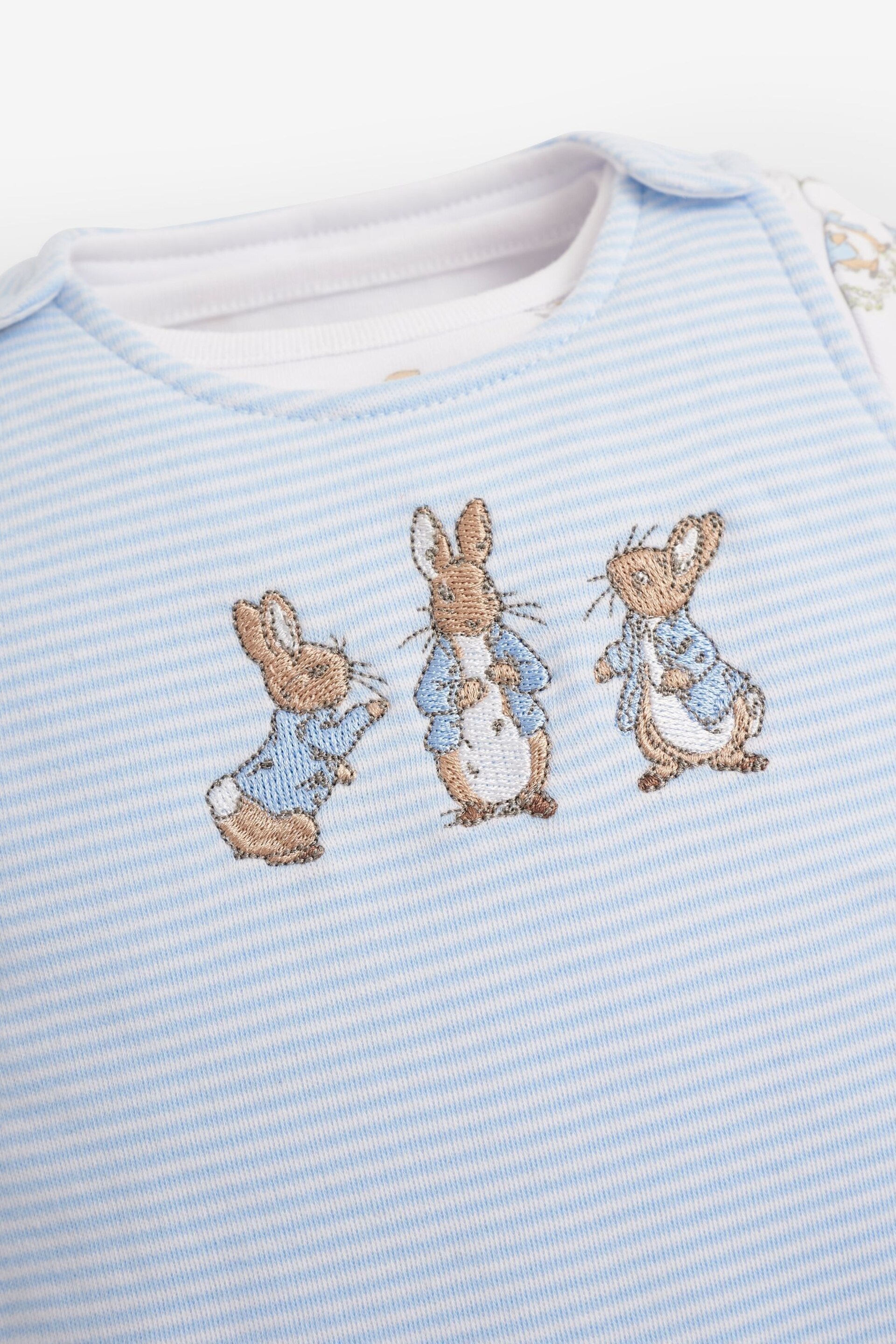 JoJo Maman Bébé Blue 2-Piece Peter Rabbit Baby Dungaree Set - Image 8 of 8