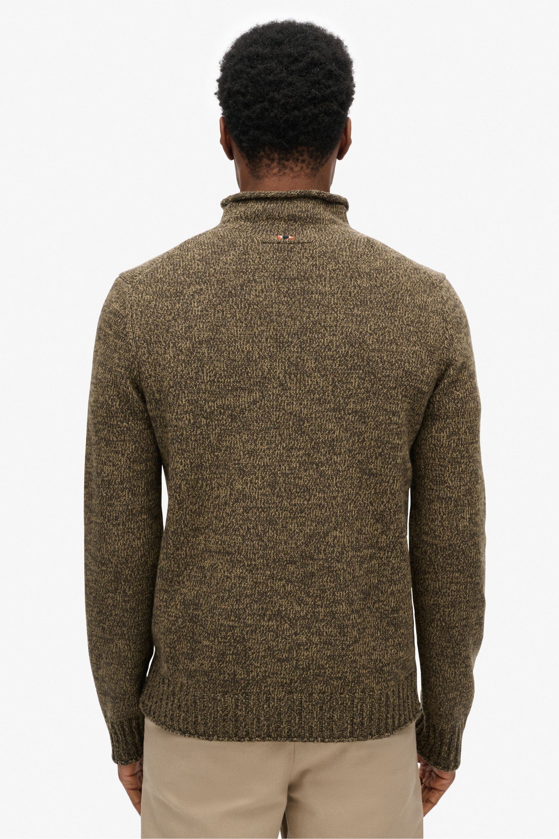Khaki roll neck jumper store