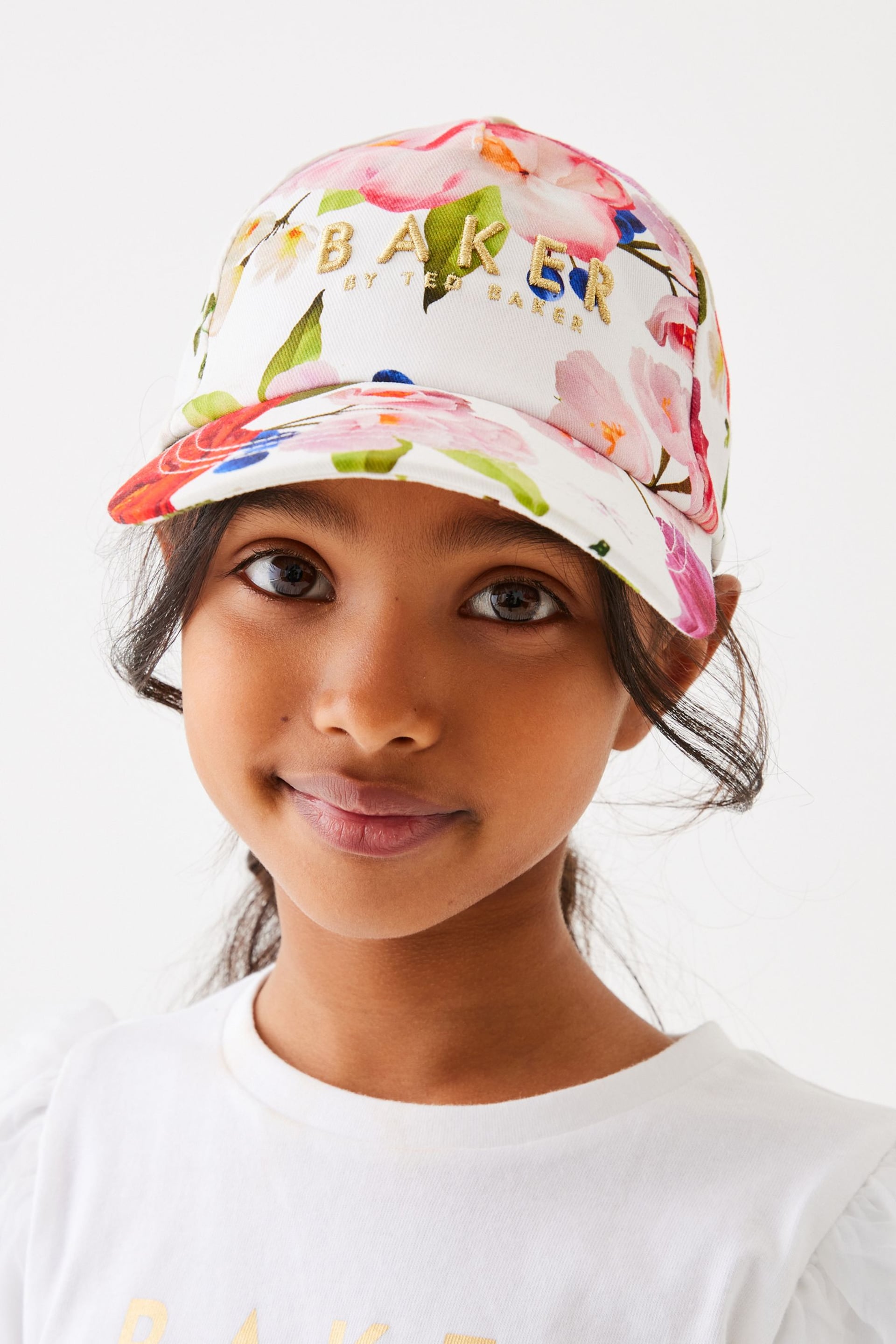 Baker by Ted Baker Girls Floral Twill Embroidered Baseball Cap - Image 2 of 6