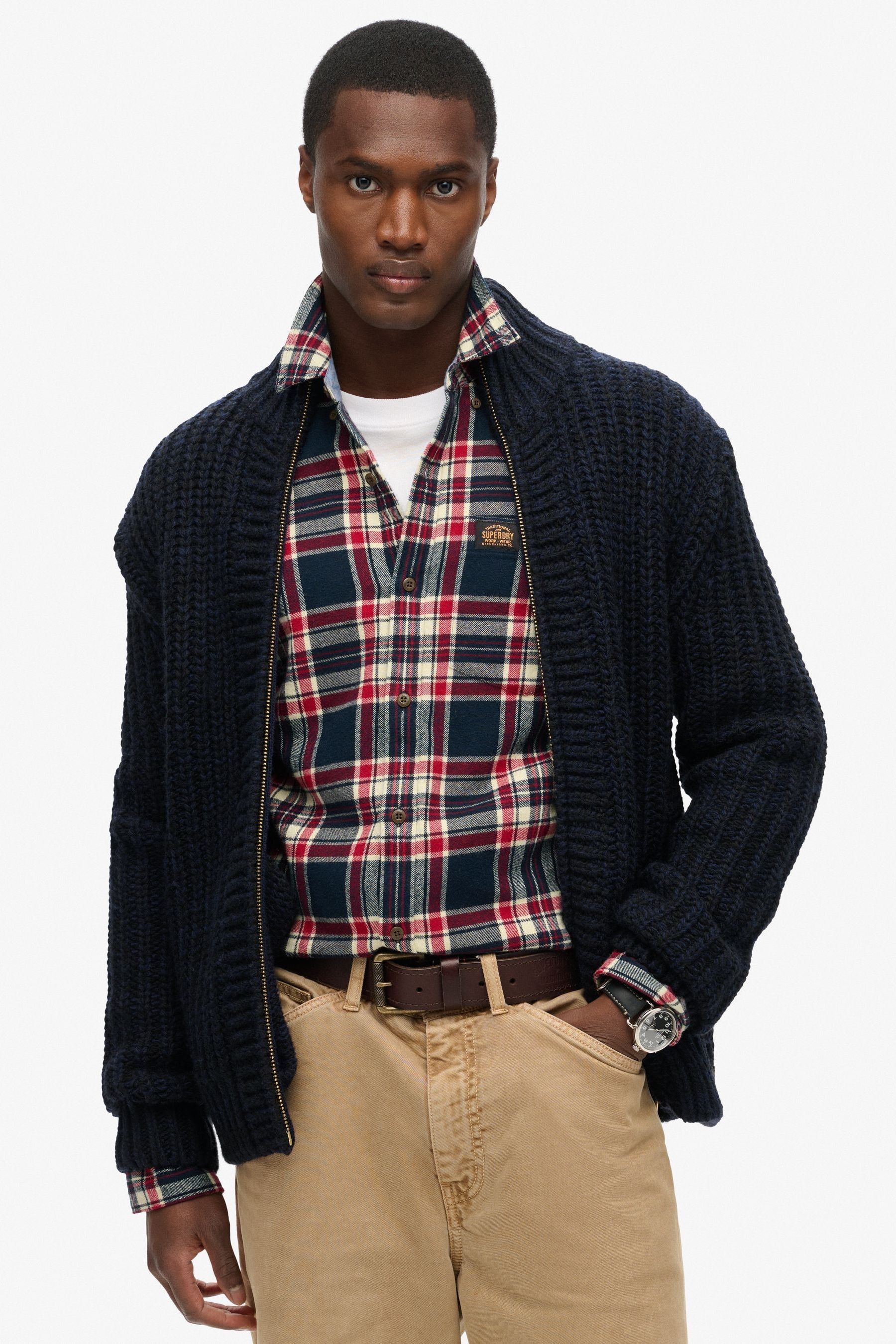 Superdry black cardigan outlet