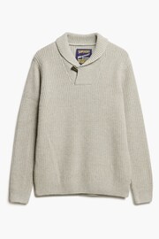 Superdry Grey Marl Merchant Shawl Neck Jumper - Image 4 of 5