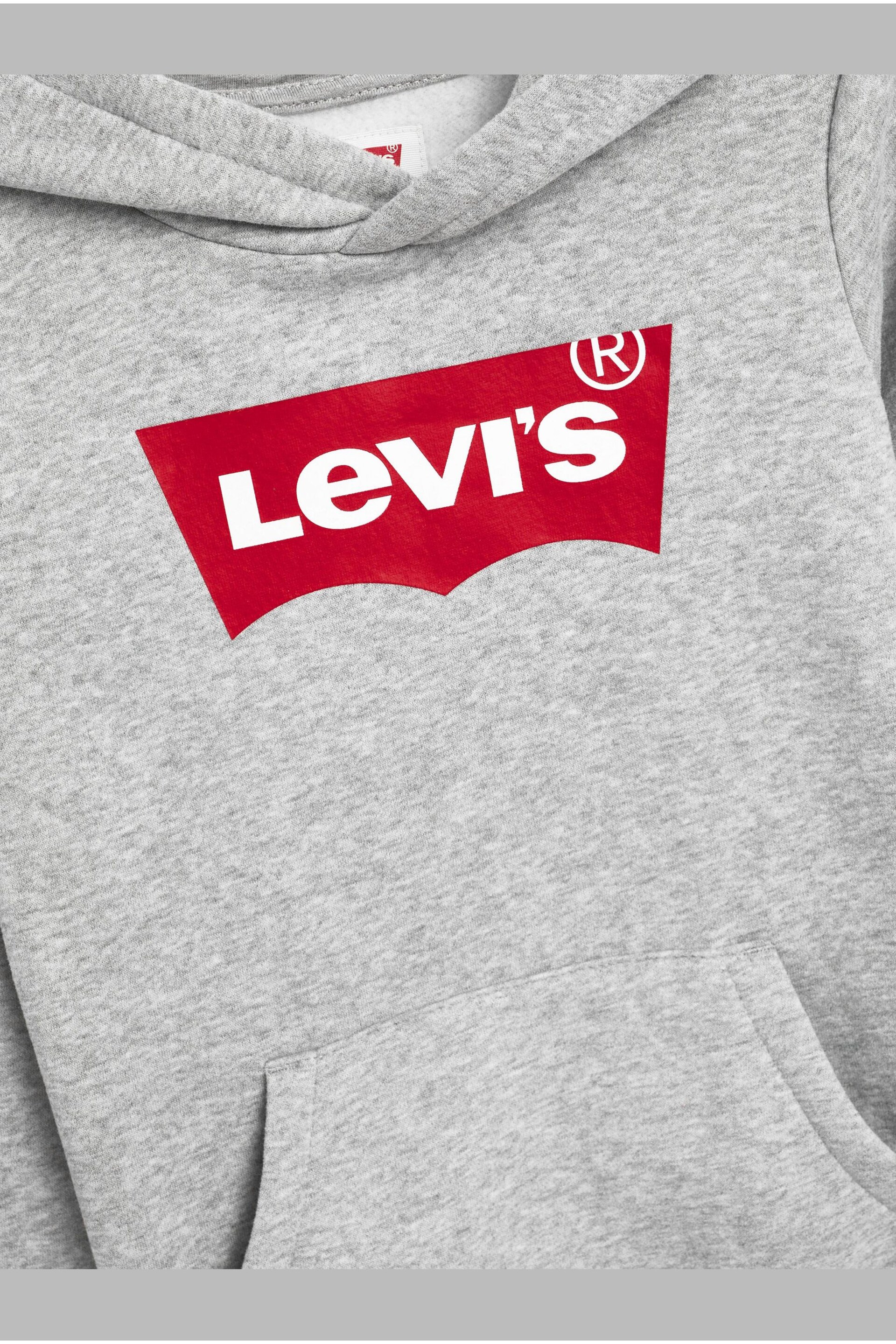 Levi's® Grey Batwing Logo Hoodie - Image 4 of 4