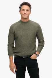 Superdry Beetle Green Chunky Raglan Jumper - Image 1 of 5