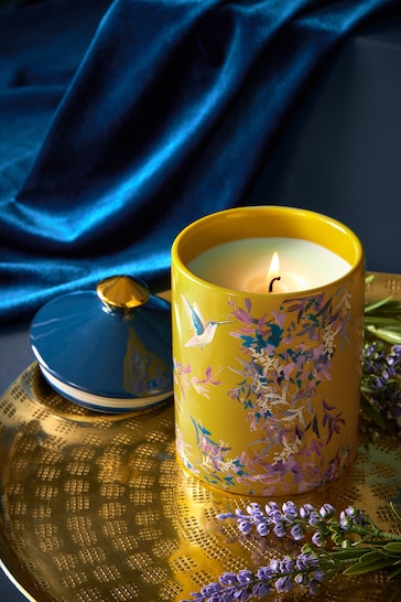 Yellow Midnight Patchouli and Amber Ceramic Shaped Scented Candle