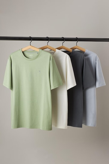 Blue/Sage/White/Charcoal T-Shirt 4 Pack