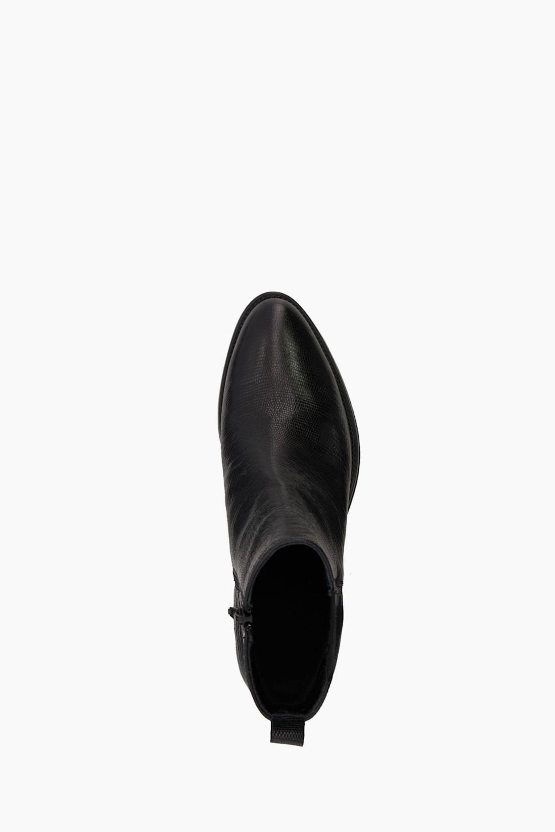 Buy Dune London Pouring V Cut Elastic Heeled Black Boots from the
