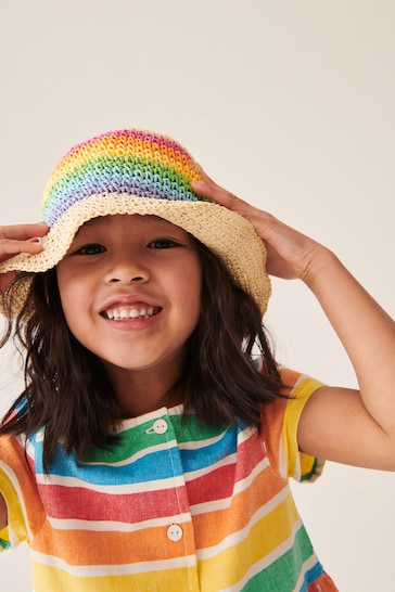 Little Bird by Jools Oliver Multi Rainbow Straw Hat