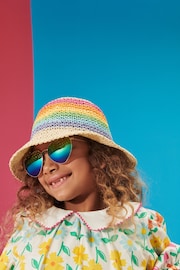 Little Bird by Jools Oliver Multi Rainbow Straw Hat - Image 4 of 6